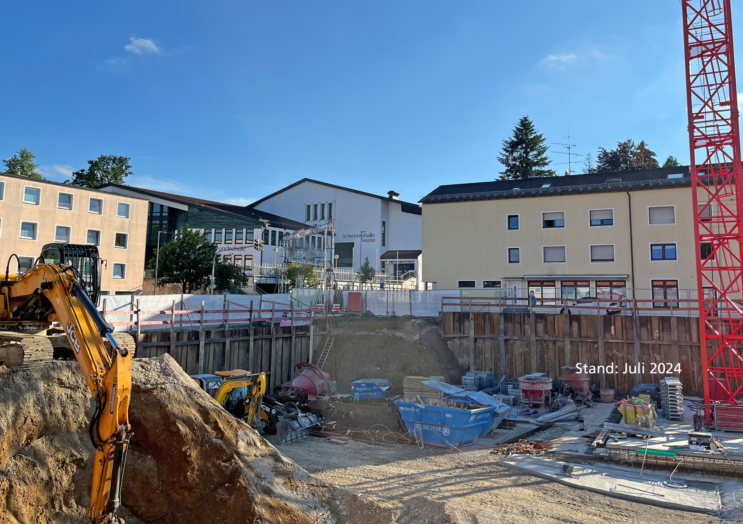 Wohnen am Hennigbach - Baustand Juli 2024 Neubauprojekt Wohnen am Hennigbach, Betonierung Boden Tiefgarage, Baustand Juli 2024