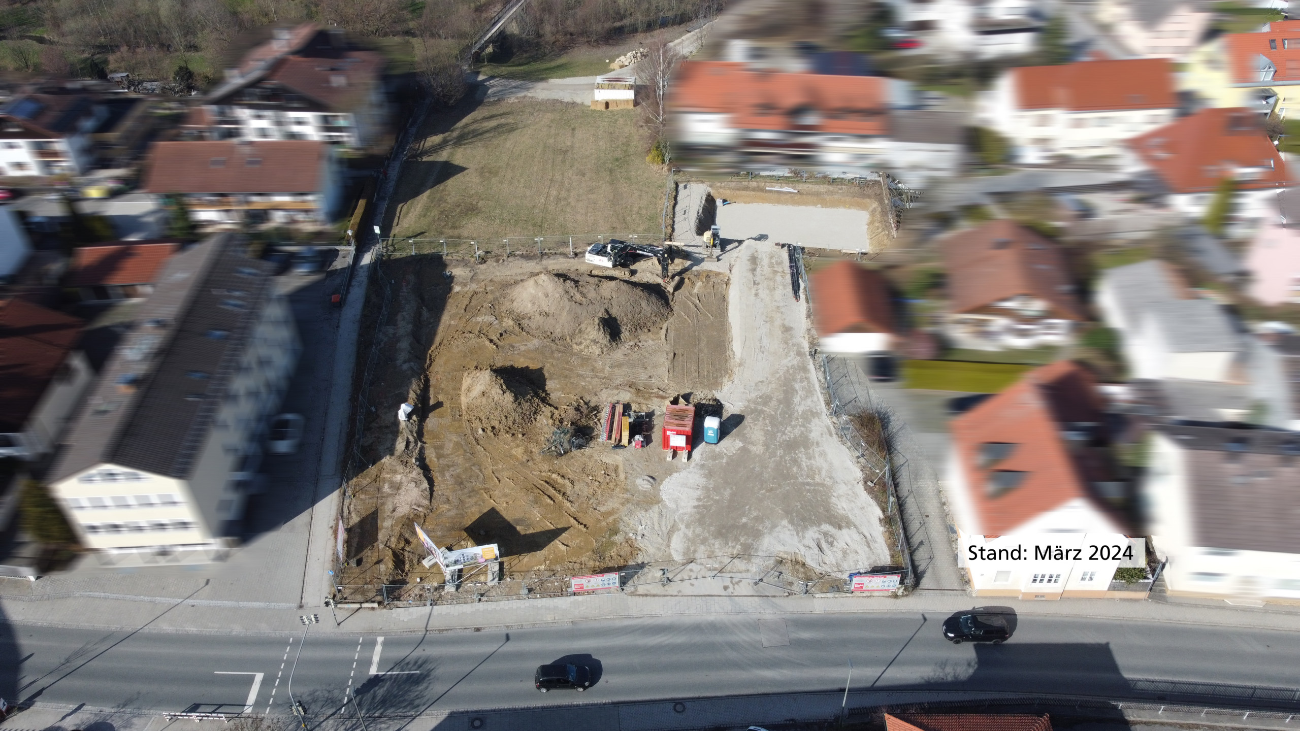 Wohnen am Hennigbach - Baustand April 2024 Neubauprojekt Wohnen am Hennigbach, Aushub, Baustand April 2024
