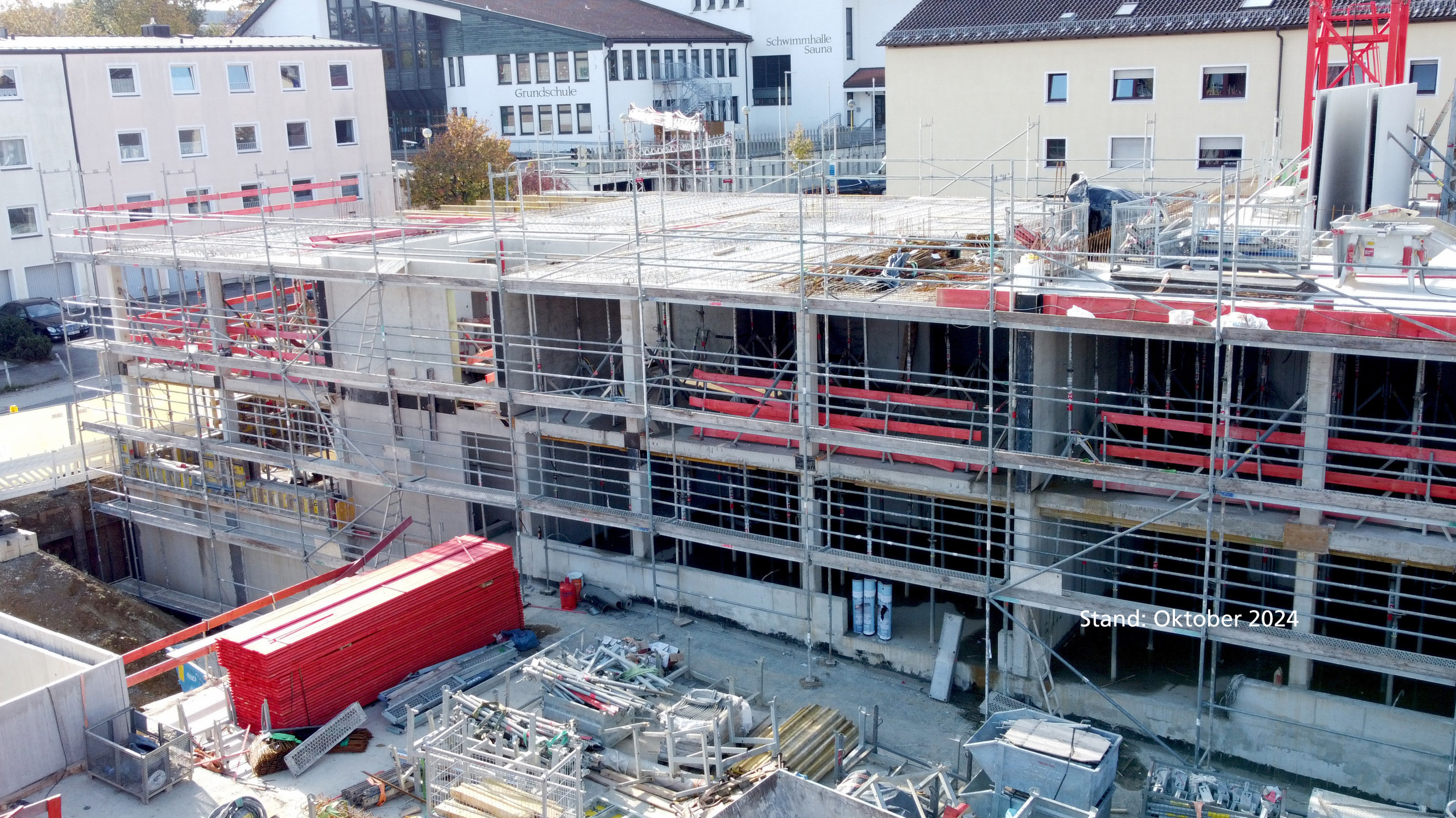 Wohnen am Hennigbach - Baustand Oktober 2024 Neubauprojekt Wohnen am Hennigbach, Hochbau 1. OG, Baustand Oktober 2024