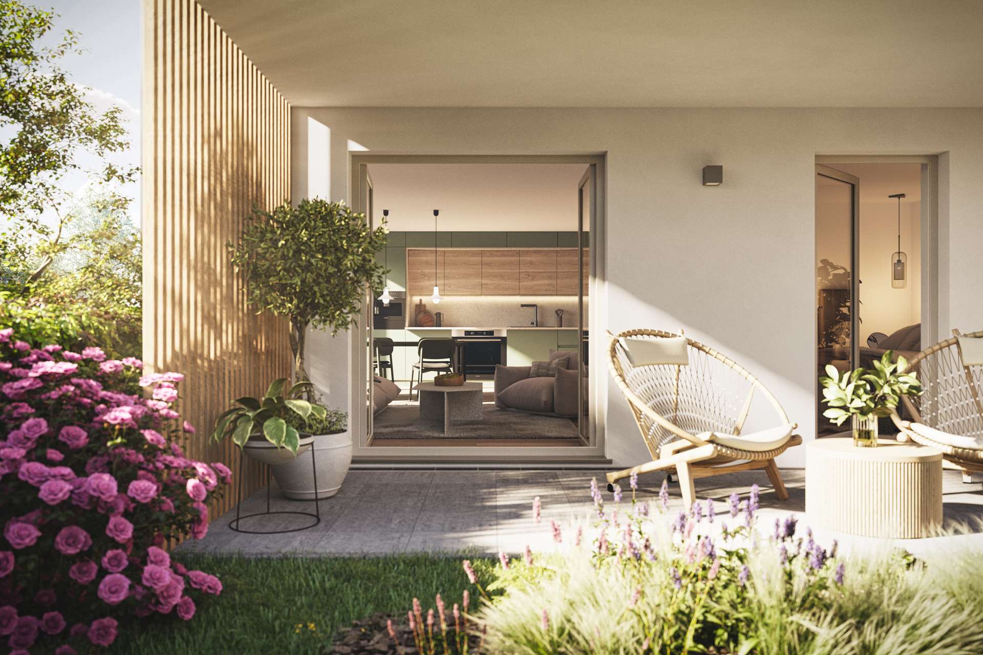 Visualisierung der modernen Terrasse