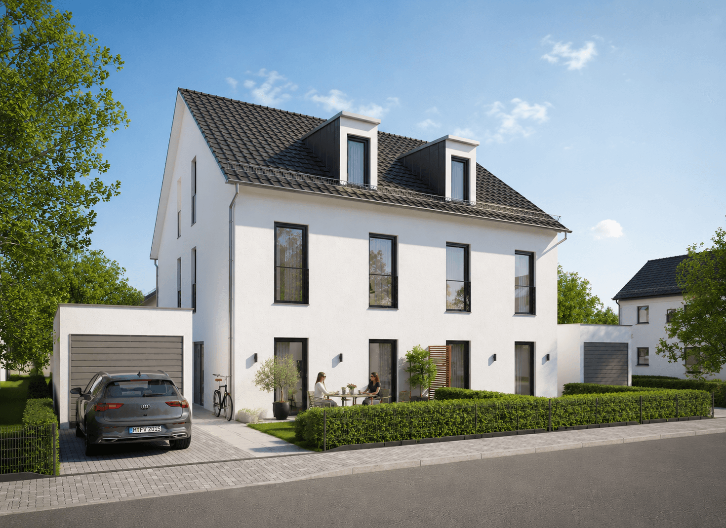 Außenansicht des Hauses (KI-Visualisierung)