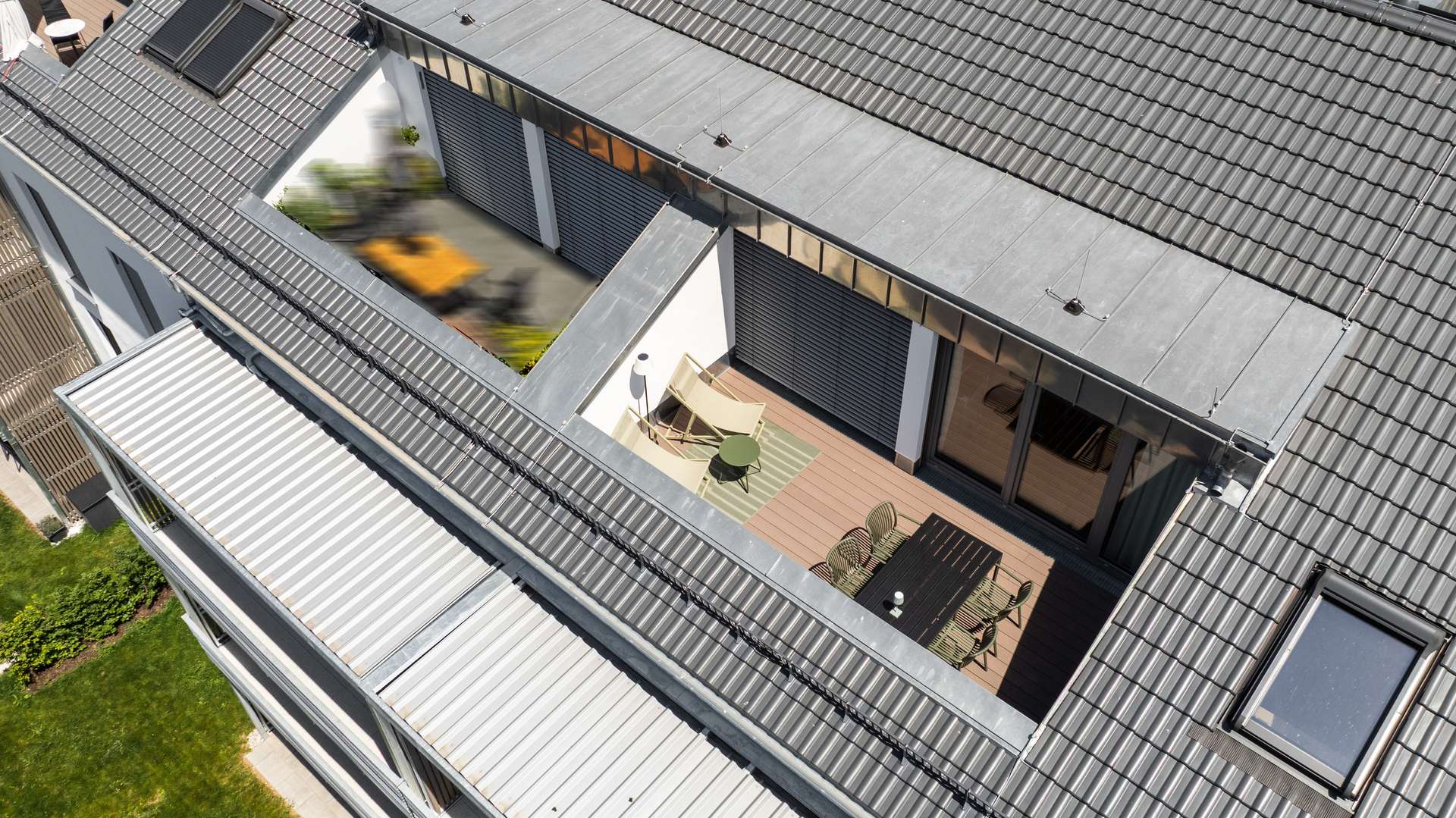 Terrassenansicht Luftbild (Musterwohnung)
