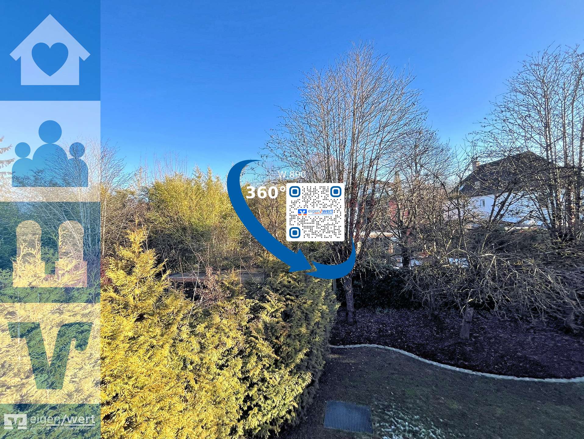 Blick vom Balkon ins Grüne