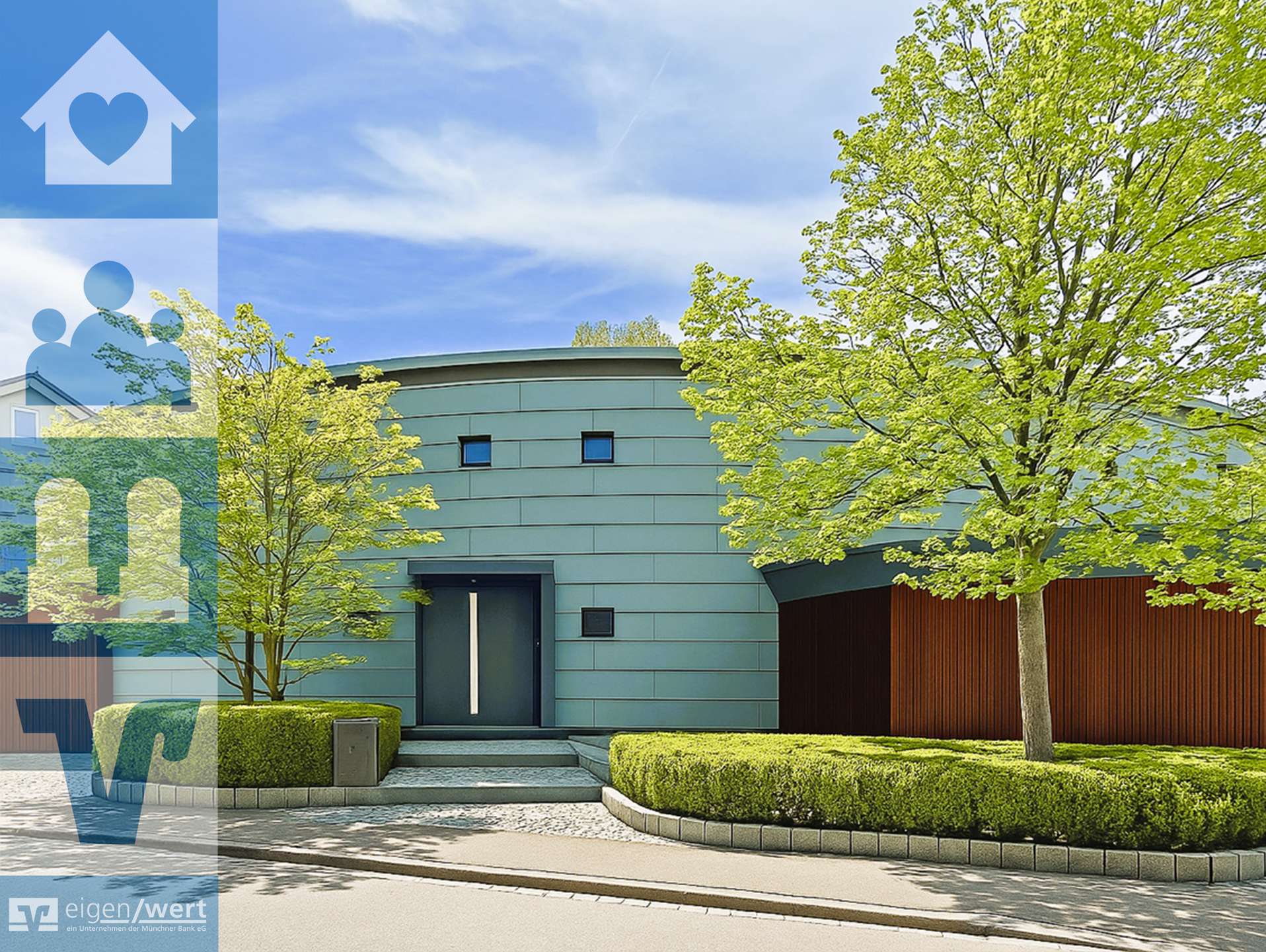 Straßenansicht der exklusiven Villa in Grünwald