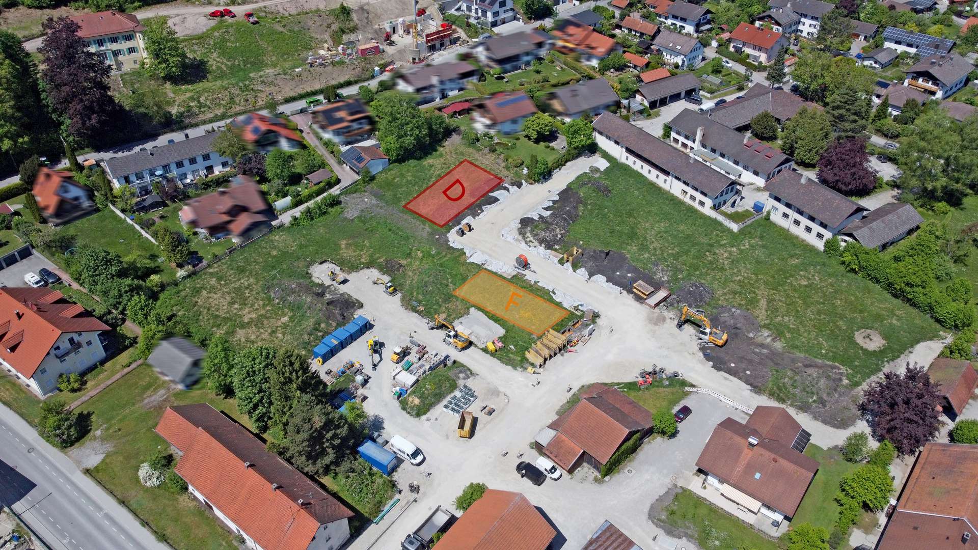 Vogelperspektive mit Markierung