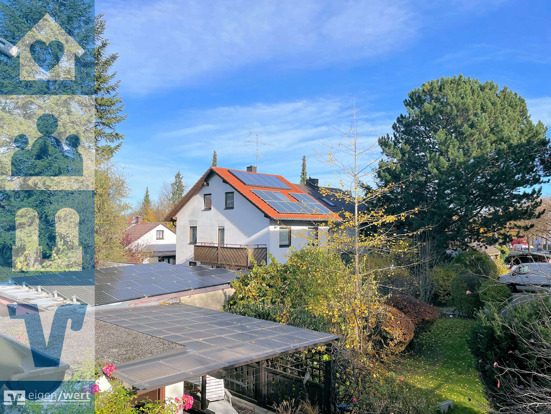 Ausblick vom Wintergarten der Maisonettewohnung in Forstenried