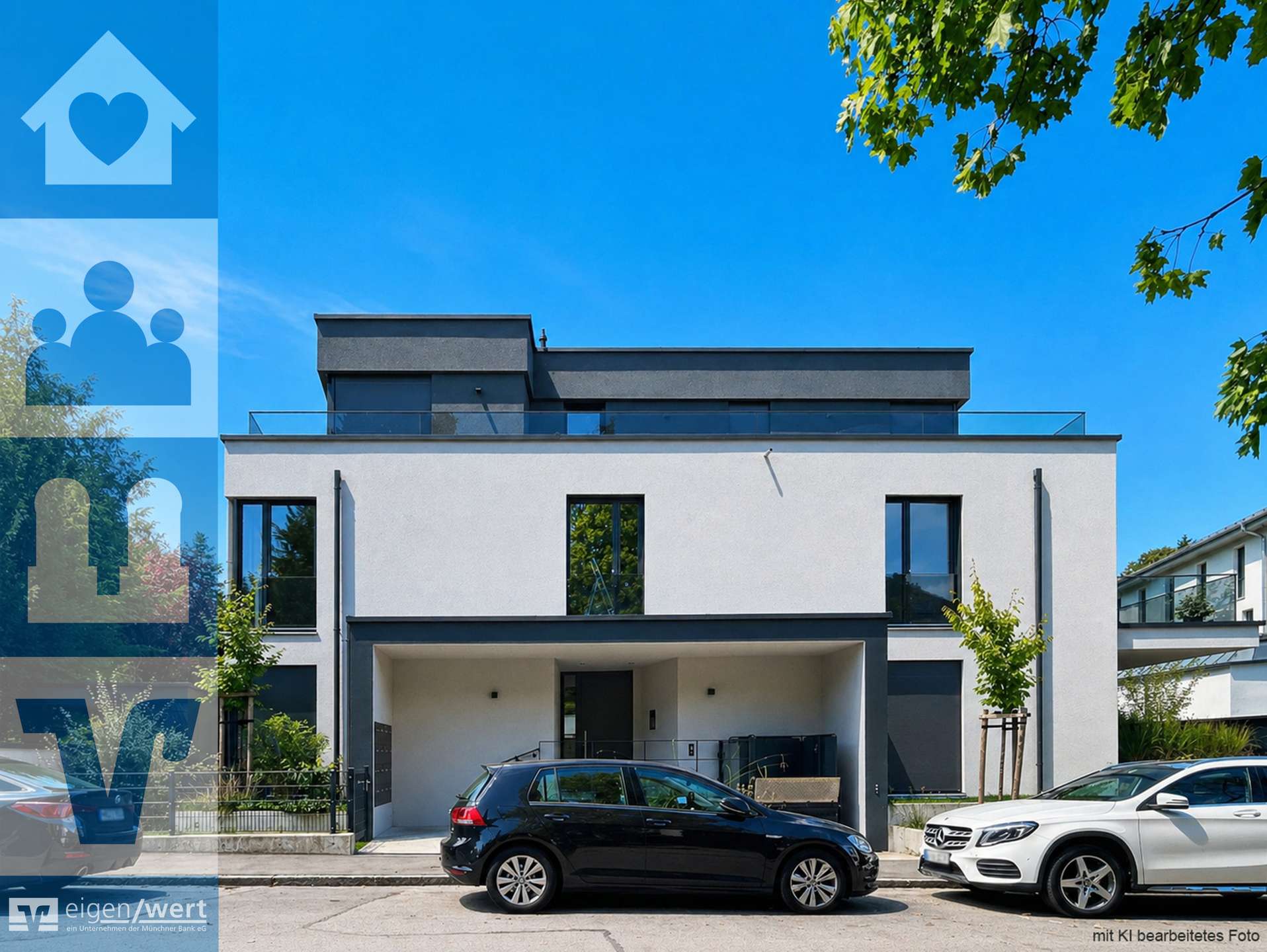 Außenansicht des Mehrfamilienhauses in Solln