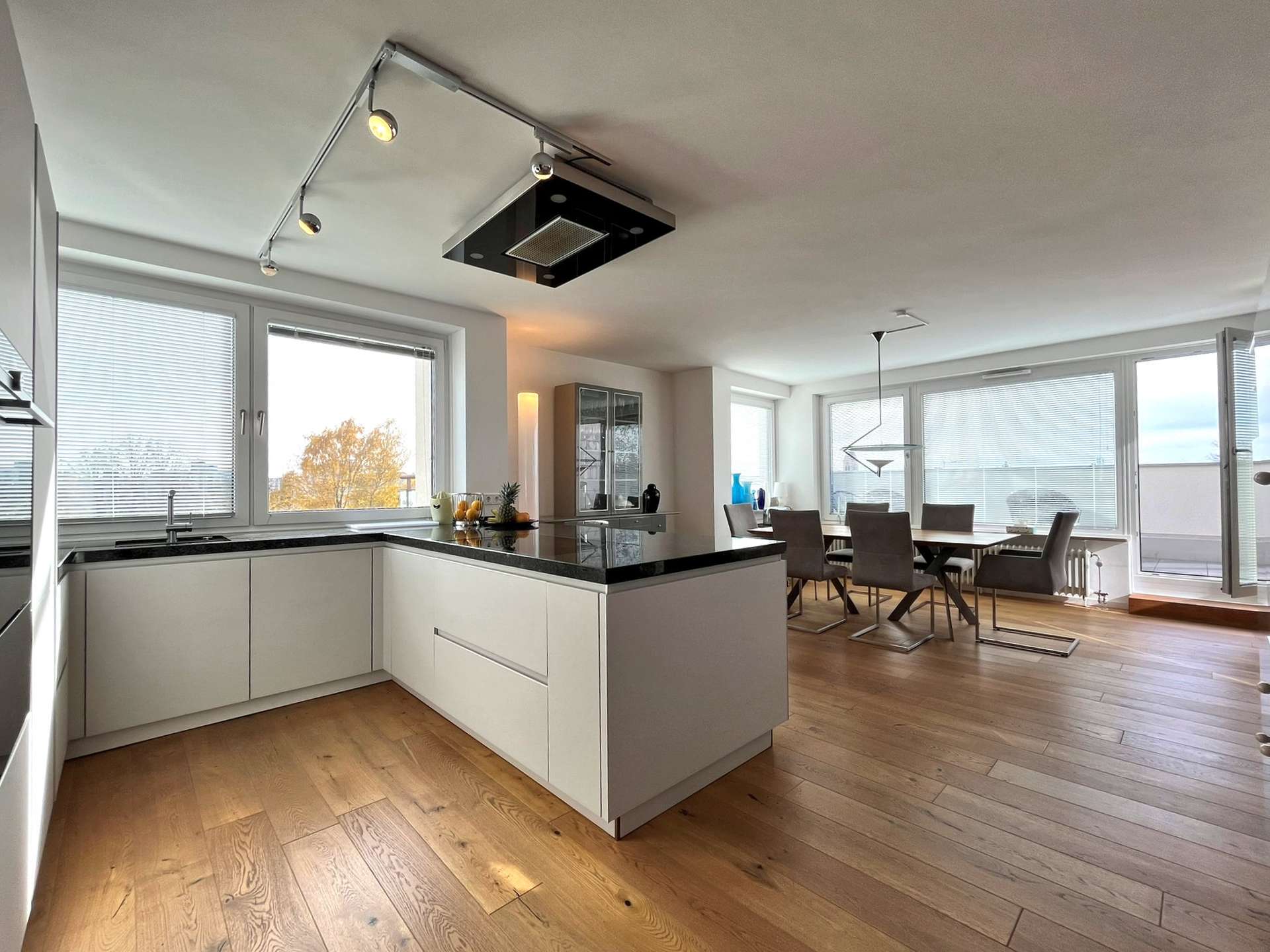 Moderne weiße Einbauküche