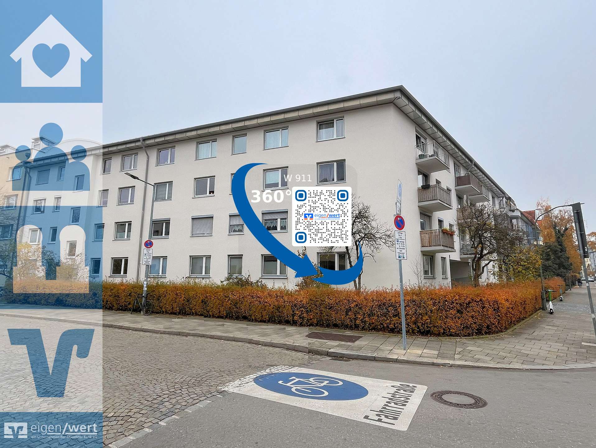 Ansicht des Mehrfamilienhauses in Sendling