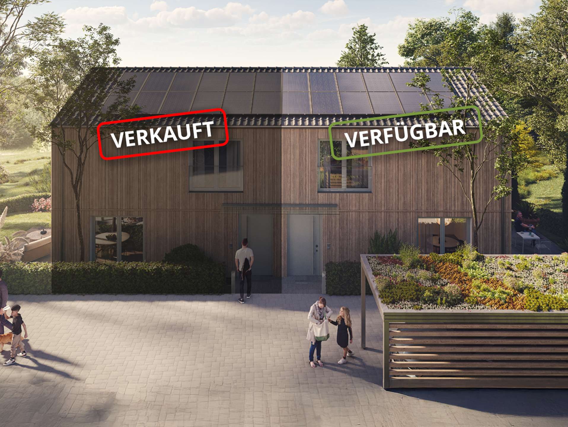 Visualisierung Zweifamilienhaus des Neubauprojekts Wohnen am Hennigbach