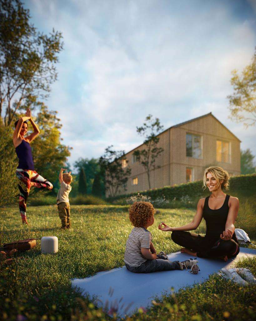 Visualisierung des Zweifamilienhauses Ansicht Schlittenberg