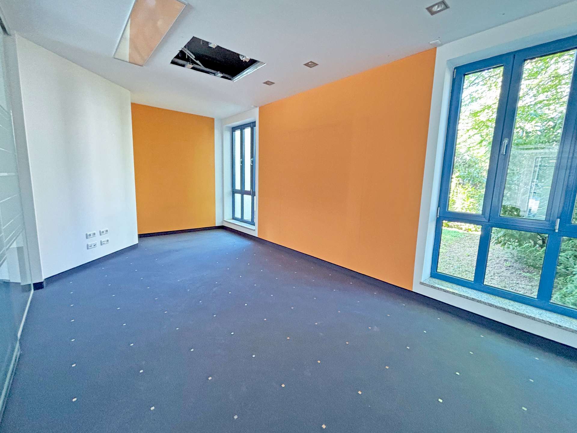 Gewerberaum mit Blick zum Garten