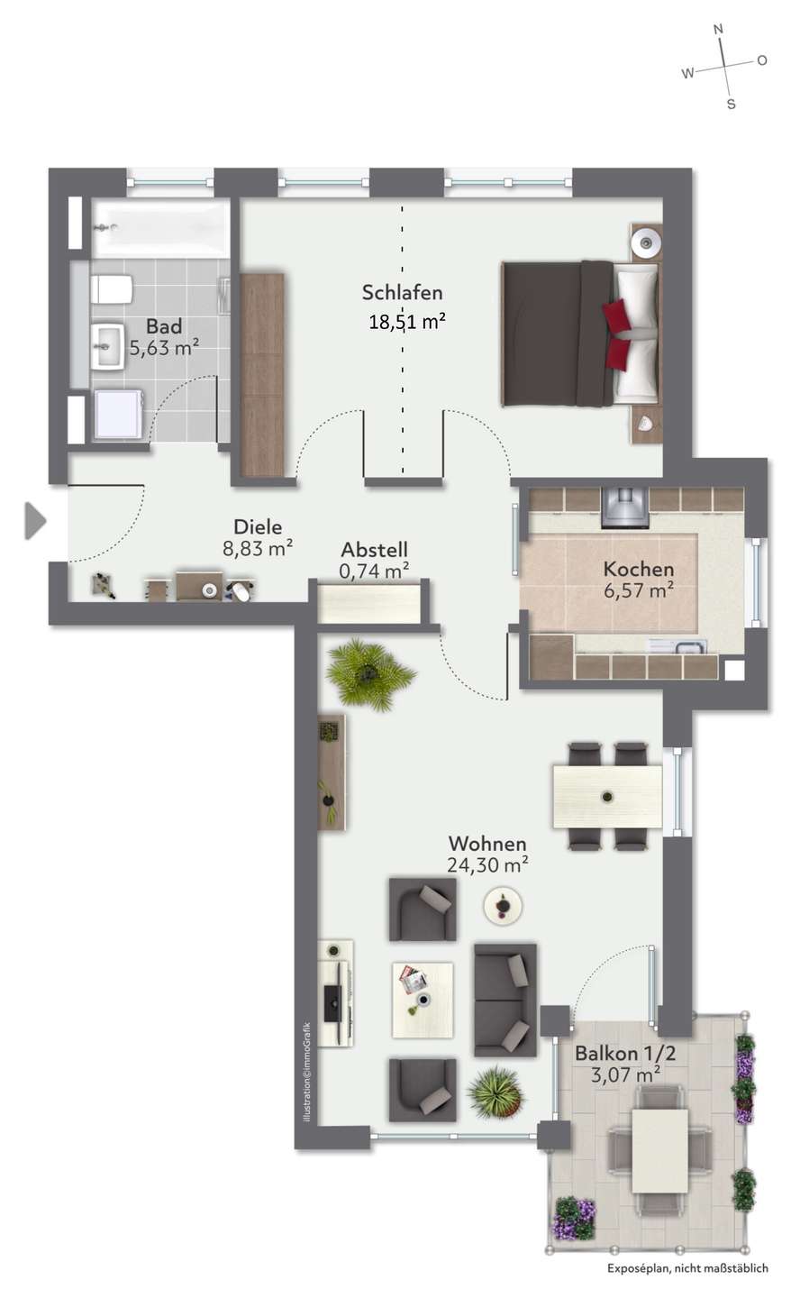Grundriss der Wohnung
